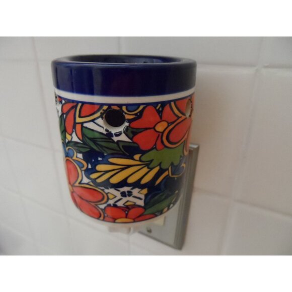 Talavera Electric Wax Warmer Plug-In Floral Design Aromatherapy Home Decor - Picture 4 of 7